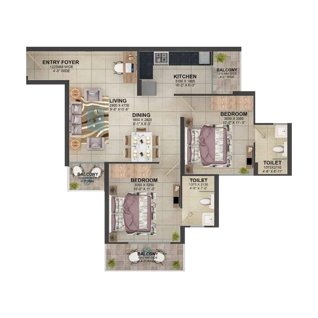 TYPE 04 (2BHK)