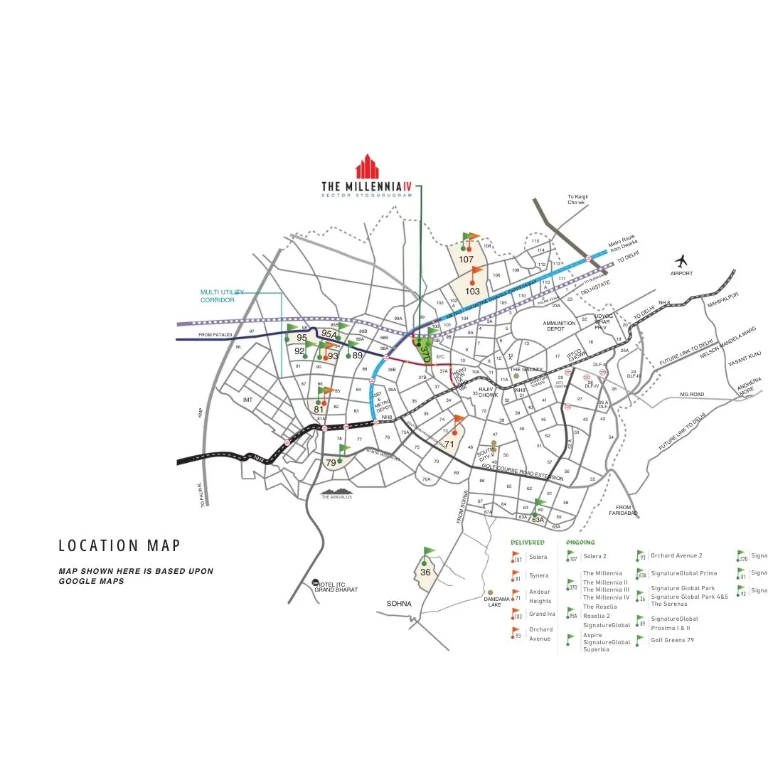 Signature Global Millennia 4 location map