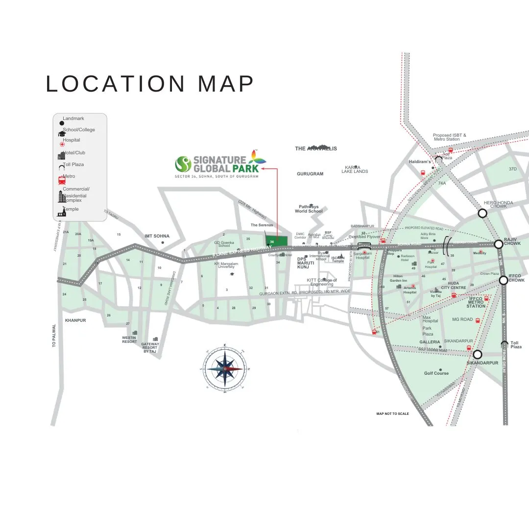 Signature Global Park 2 & 3 location map