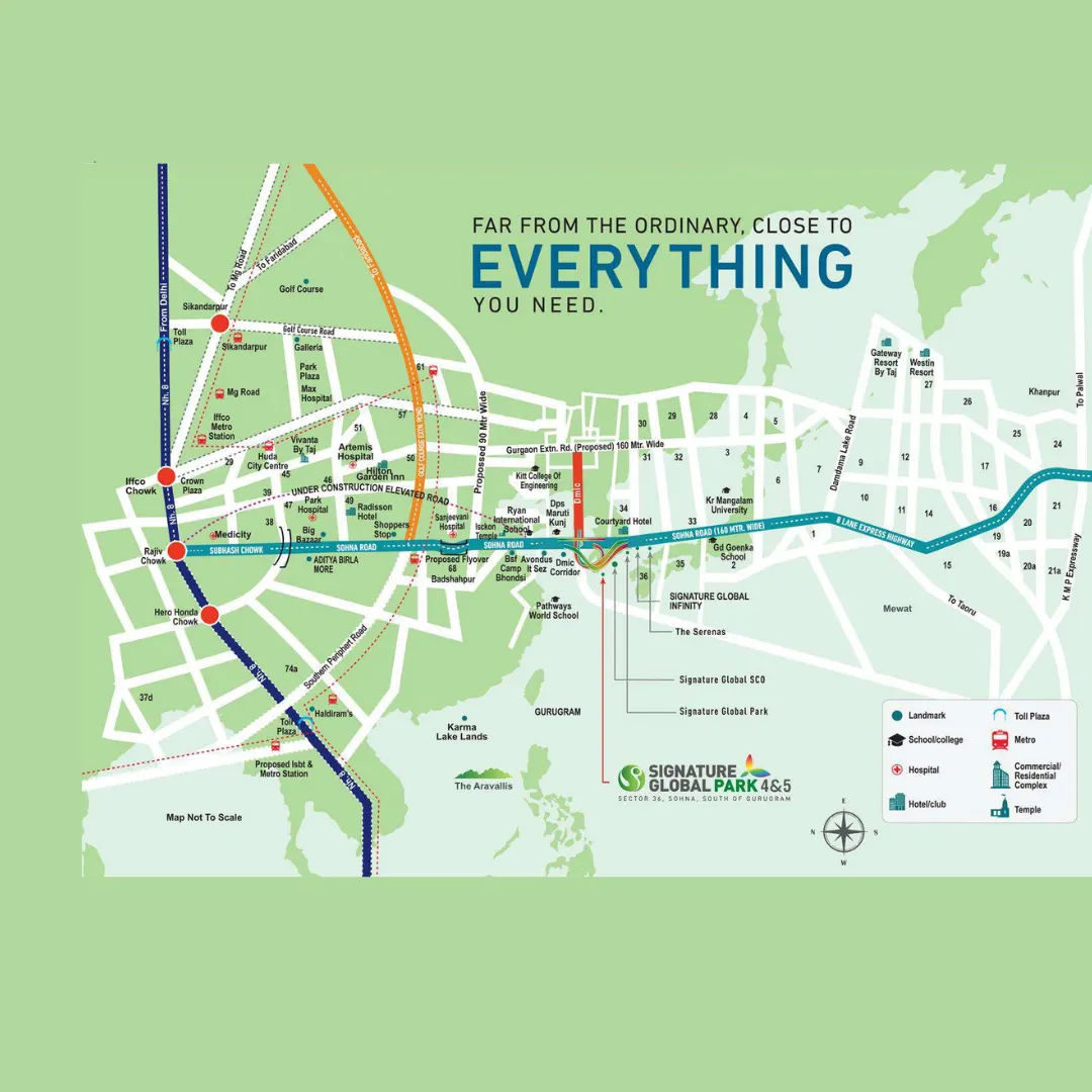 Signature Global Park 4&5 location map
