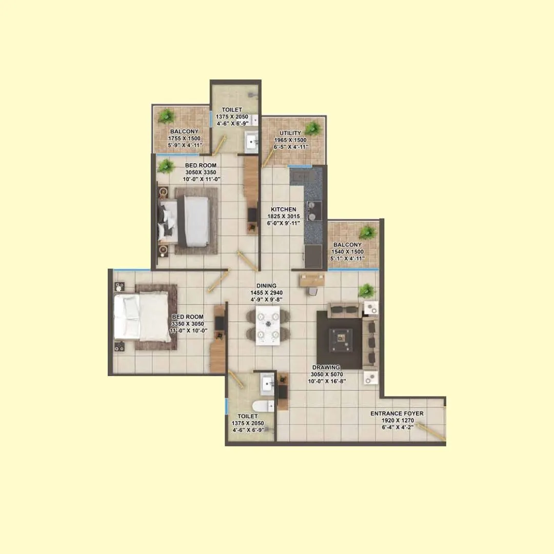 TYPE 02 (2BHK)