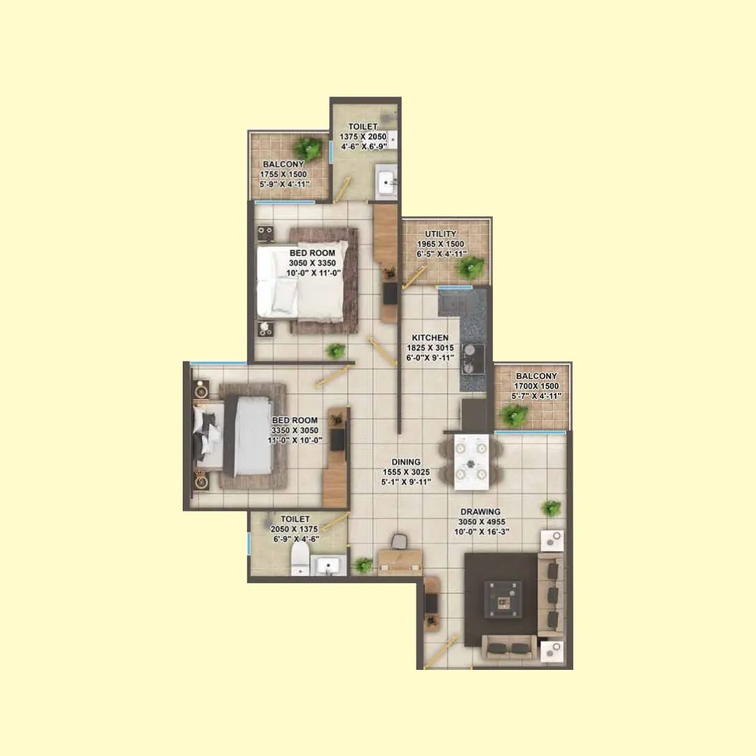 TYPE 03 (2BHK)