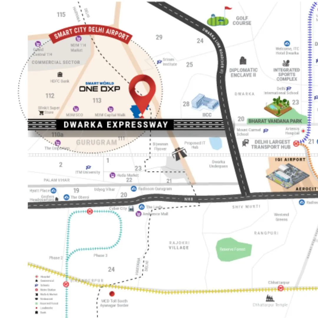 Smart World One DXP Street location map