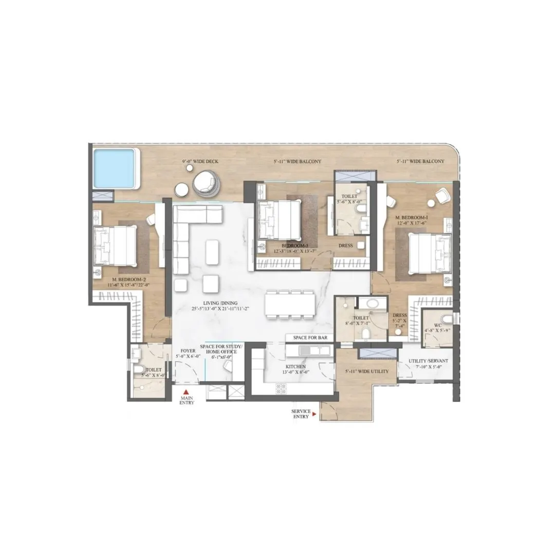 3.5BHK+Servant