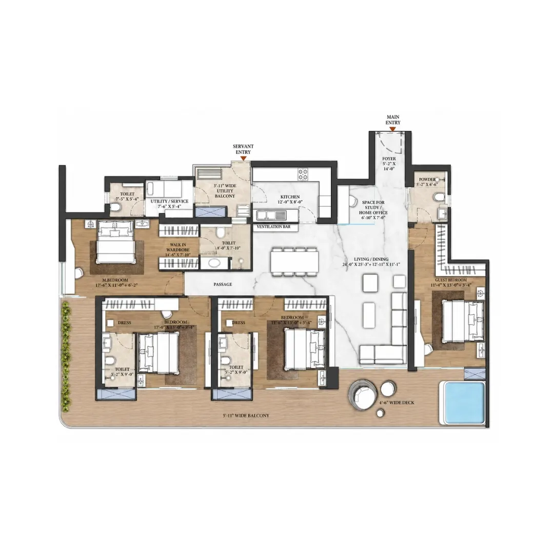 4.5BHK+Servant