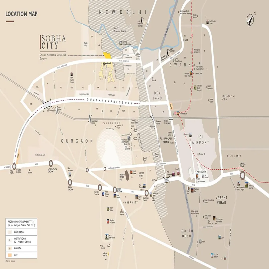 Sobha City 108 location map