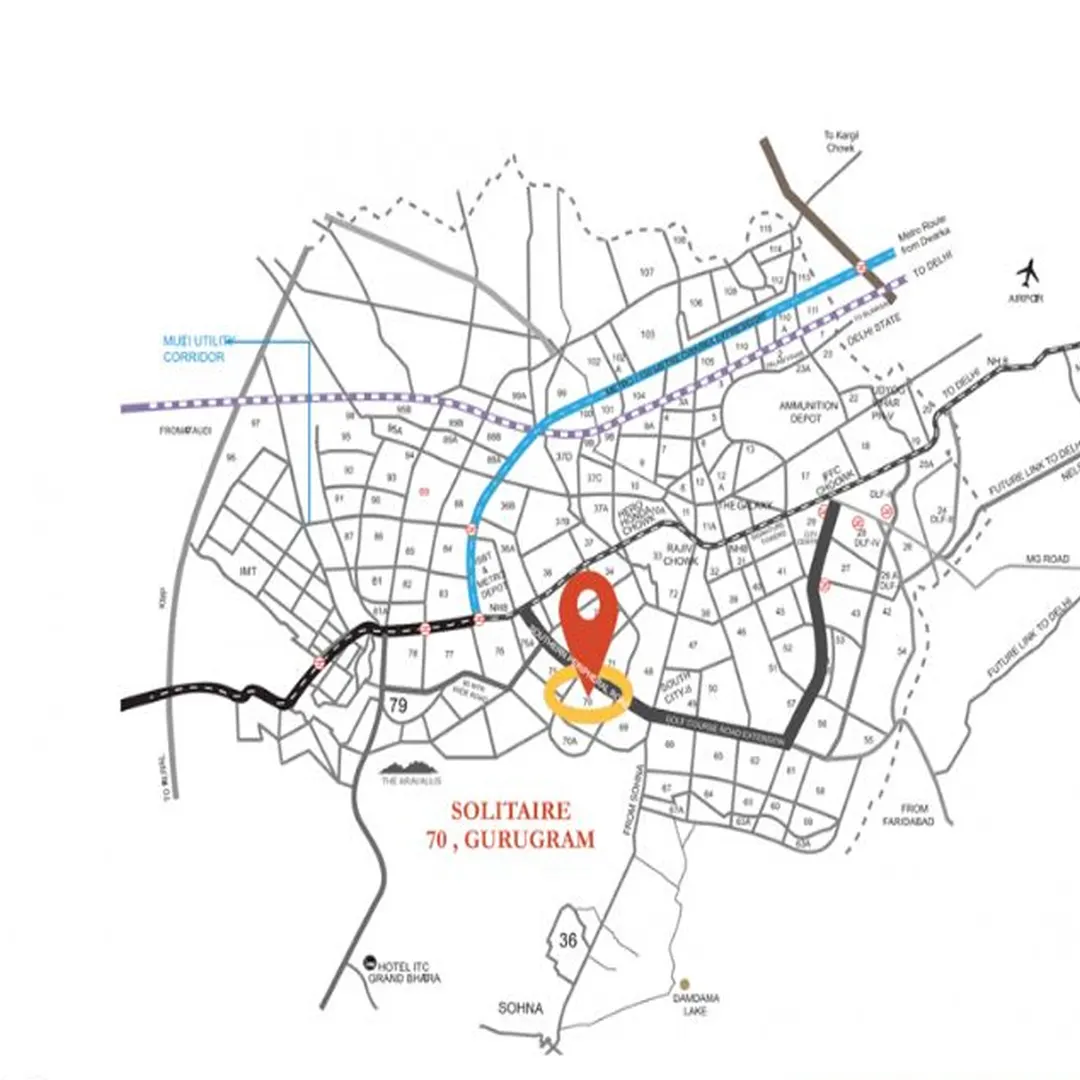Solitaire 70 location map