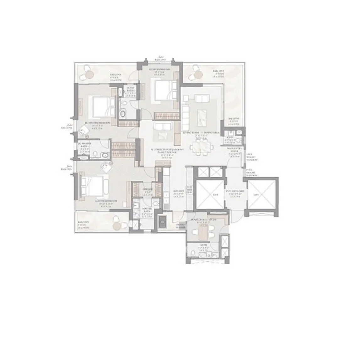 4 BHK + Helpers Room