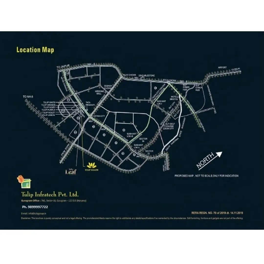 Tulip Yellow location map