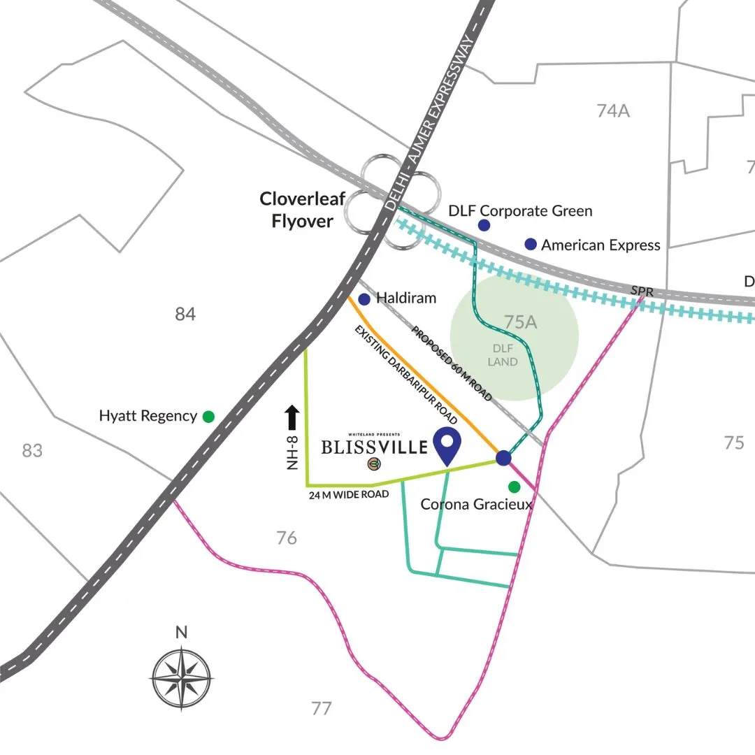 Whiteland Blissville 76 location map